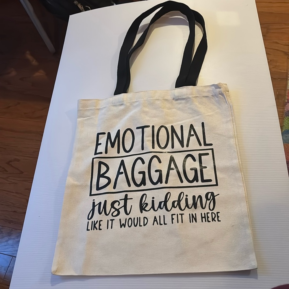 Emotional Baggage funny tote bag